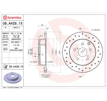 Brzdový kotouč BREMBO 08.A429.1X