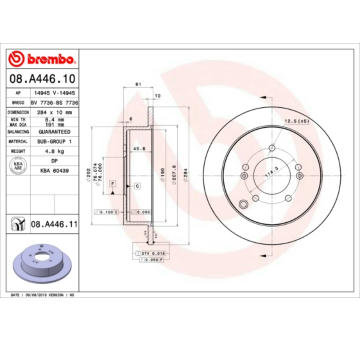 Brzdový kotouč BREMBO 08.A446.10