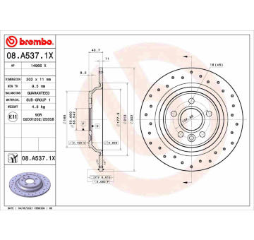 Brzdový kotouč BREMBO 08.A537.1X