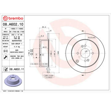 Brzdový kotouč BREMBO 08.A602.11