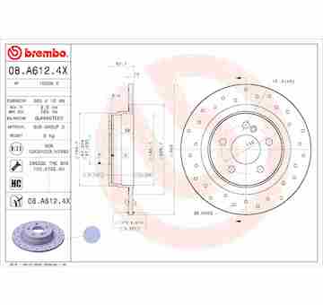 Brzdový kotouč BREMBO 08.A612.4X