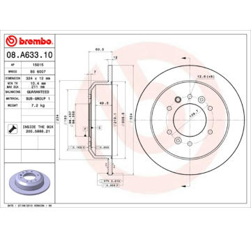 Brzdový kotouč BREMBO 08.A633.10