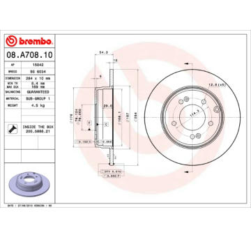 Brzdový kotouč BREMBO 08.A708.11