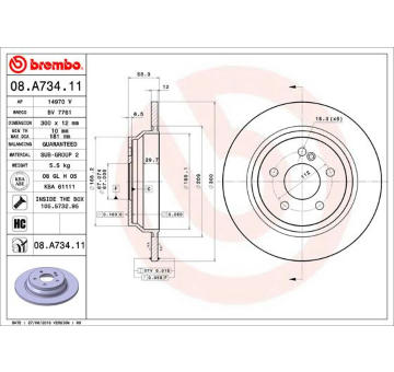 Brzdový kotouč BREMBO 08.A734.11