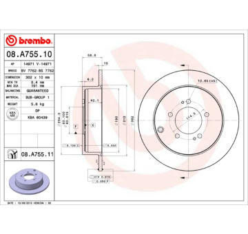 Brzdový kotouč BREMBO 08.A755.11