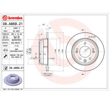 Brzdový kotouč BREMBO 08.A869.21