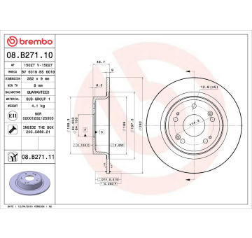 Brzdový kotouč BREMBO 08.B271.11