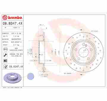 Brzdový kotouč BREMBO 08.B347.4X