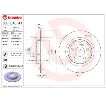 Brzdový kotouč BREMBO 08.B348.41