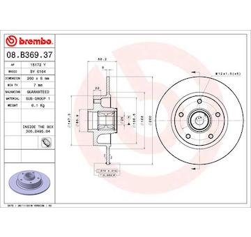 Brzdový kotouč BREMBO 08.B369.37