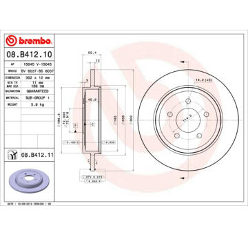 Brzdový kotouč BREMBO 08.B412.11