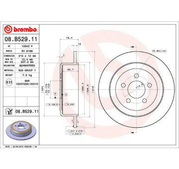 Brzdový kotouč BREMBO 08.B529.11