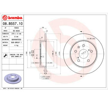 Brzdový kotouč BREMBO 08.B557.10