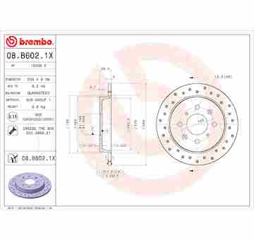 Brzdový kotouč BREMBO 08.B602.1X