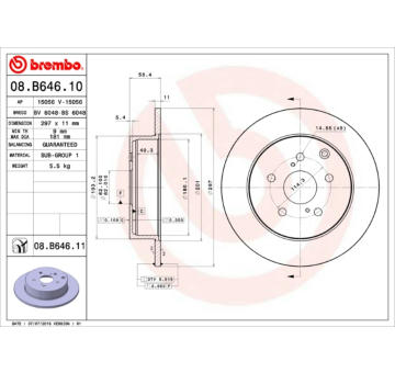 Brzdový kotouč BREMBO 08.B646.11