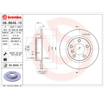 Brzdový kotouč BREMBO 08.B649.11