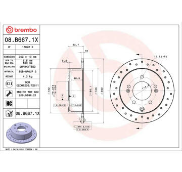 Brzdový kotúč BREMBO 08.B667.1X