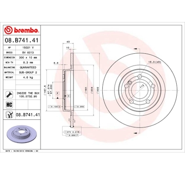 Brzdový kotouč BREMBO 08.B741.41