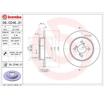 Brzdový kotouč BREMBO 08.C046.31