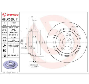 Brzdový kotouč BREMBO 08.C065.11