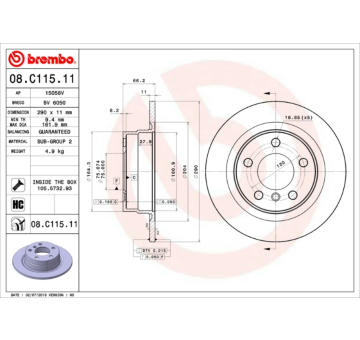 Brzdový kotouč BREMBO 08.C115.11