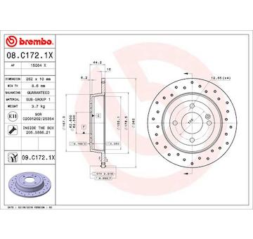 Brzdový kotouč BREMBO 08.C172.1X