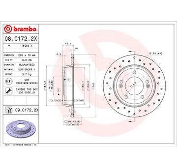 Brzdový kotouč BREMBO 08.C172.2X