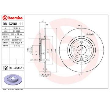 Brzdový kotouč BREMBO 08.C208.11