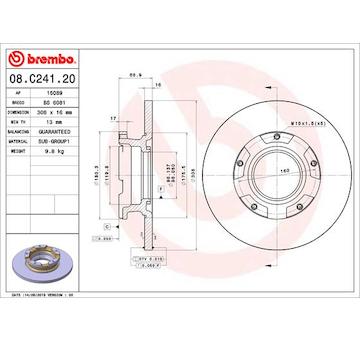 Brzdový kotouč BREMBO 08.C241.20