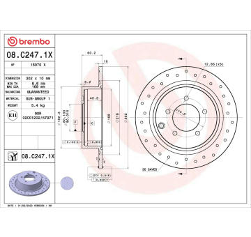 Brzdový kotúč BREMBO 08.C247.1X