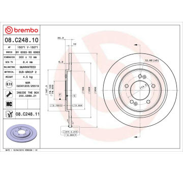 Brzdový kotouč BREMBO 08.C248.11