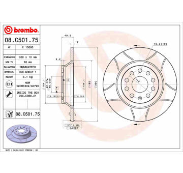 Brzdový kotouč BREMBO 08.C501.75