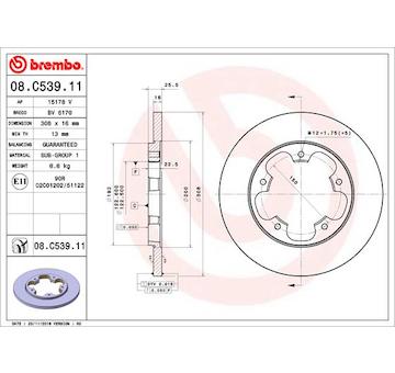 Brzdový kotouč BREMBO 08.C539.11