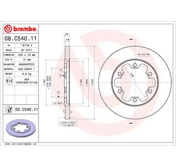 Brzdový kotouč BREMBO 08.C540.11