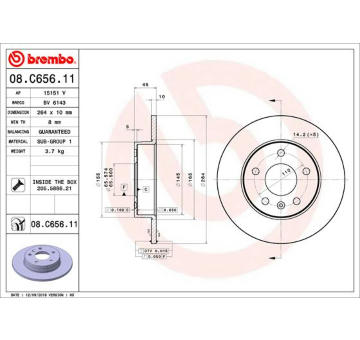 Brzdový kotouč BREMBO 08.C656.11