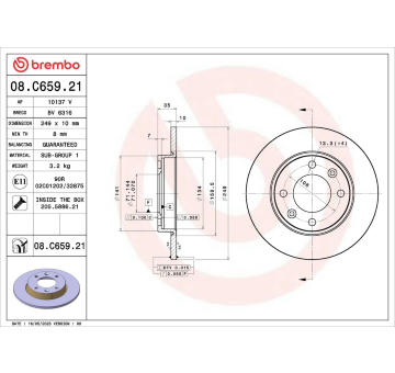 Brzdový kotúč BREMBO 08.C659.21