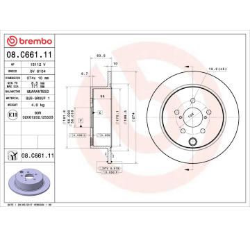 Brzdový kotouč BREMBO 08.C661.11