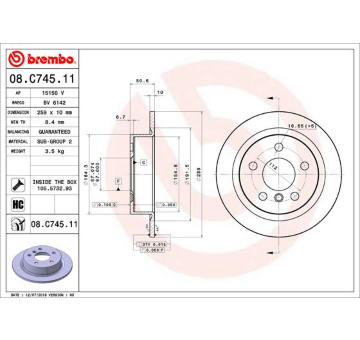 Brzdový kotouč BREMBO 08.C745.11