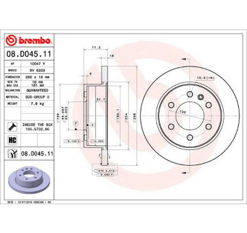 Brzdový kotouč BREMBO 08.D045.11