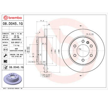 Souprava brzd, koutocova brzda BREMBO KT 10 054