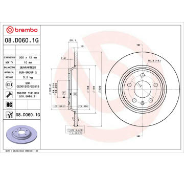 Brzdový kotouč BREMBO 08.D060.1G