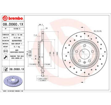 Brzdový kotouč BREMBO 08.D060.1X