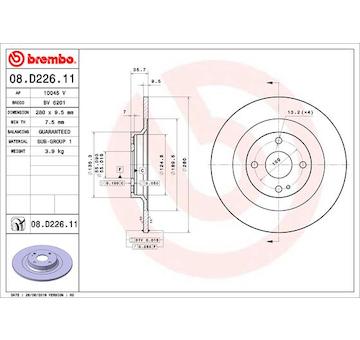 Brzdový kotouč BREMBO 08.D226.11