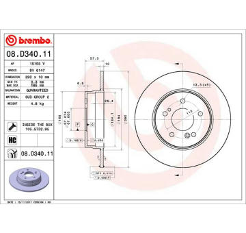 Brzdový kotouč BREMBO 08.D340.11