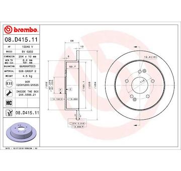 Brzdový kotouč BREMBO 08.D415.11