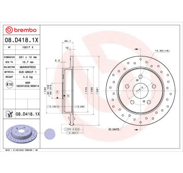 Brzdový kotouč BREMBO 08.D418.1X