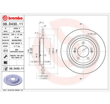 Brzdový kotouč BREMBO 08.D430.11