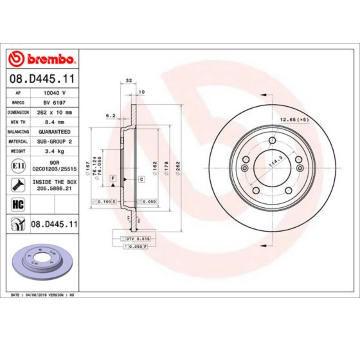 Brzdový kotouč BREMBO 08.D445.11