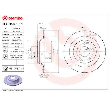 Brzdový kotouč BREMBO 08.D567.11