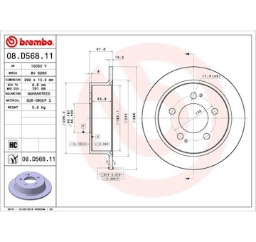 Brzdový kotouč BREMBO 08.D568.11